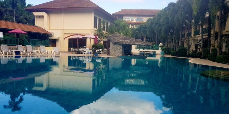 BP pool exterior wide shot