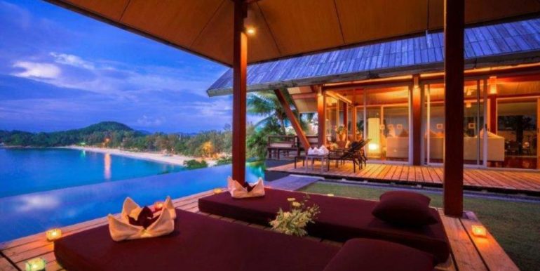 Night time view looking out from Sala